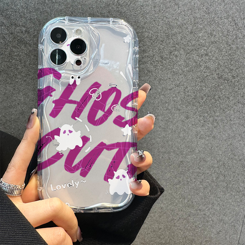 Mischievous Little Ghost Transparent Phone Case